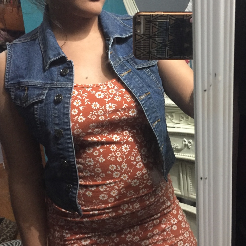 Cropped Denim Vest